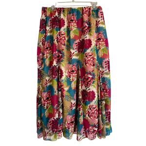 Kim Rogers Signature Lined Floral Skirt Size 12 Fit & Flare Boho Cottagecore